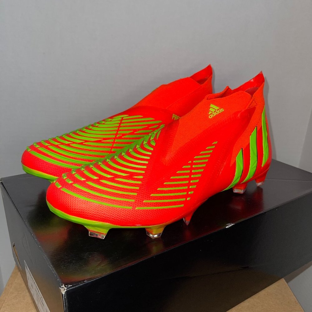 ADIDAS PREDATOR EDGE + FG (GW1039) SOCCER MEN SIZE 9 SOL RED